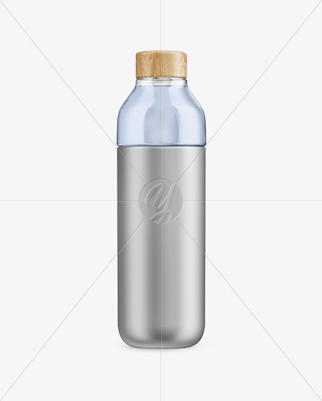 Metallic Bottle With Liquid Mockup