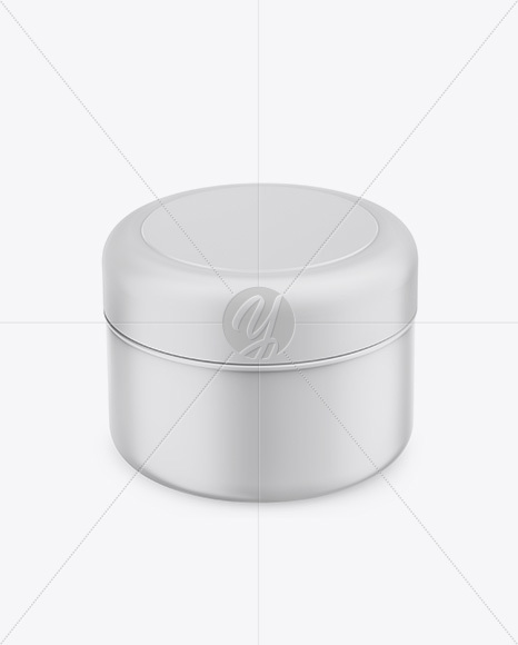 Matte Plastic Cosmetic Jar Mockup - Front View (High Angle Shot)