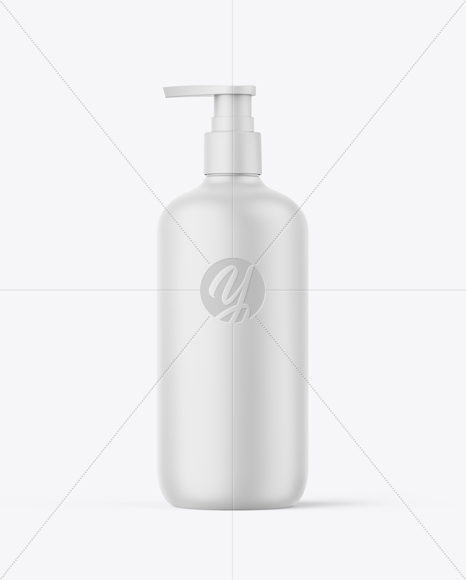 Matte Plastic Bottle with Pump Mockup