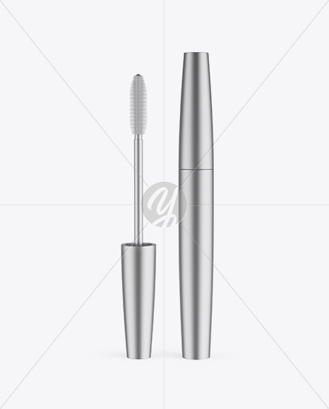 Opened Matte Metallic Mascara Tube Mockup