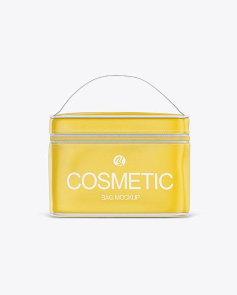 Glossy Cosmetic Bag Mockup - Front View