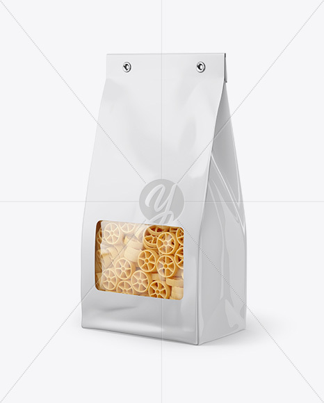 Paper Bag with Ruote Pasta Mockup - Half Side View