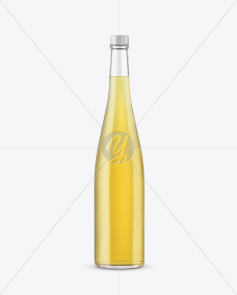 Clear Glass Bottle with Tequila Mockup