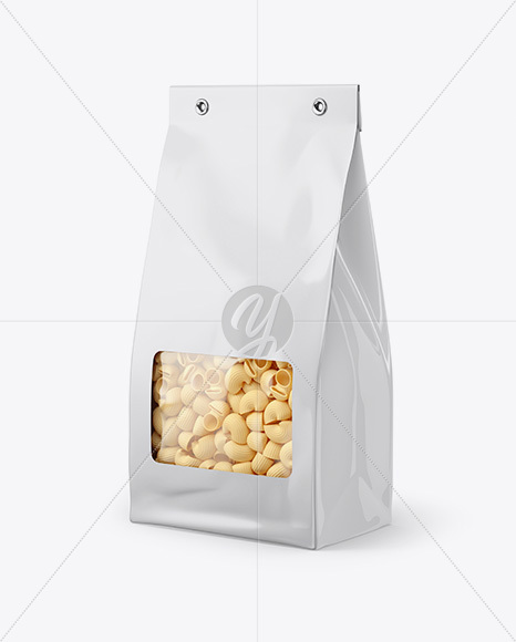 Paper Bag with Pipe Doppia Pasta Mockup - Half Side View - Free