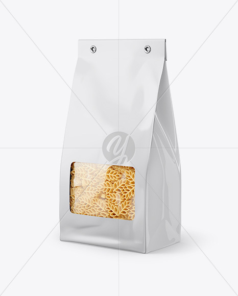 Paper Bag with Spighe Pasta Mockup - Half Side View