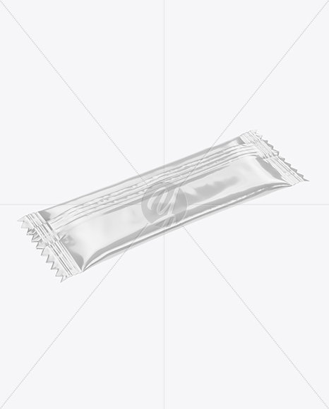 Glossy Snack Bar Mockup - Back Half Side View (High-Angle Shot)