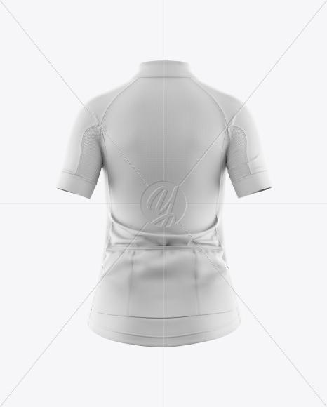 Women&#039;s Full-Zip Cycling Jersey Mockup - Back View