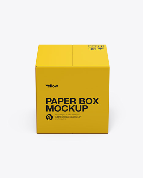 Paper Box Mockup - Front View (High-Angle Shot)