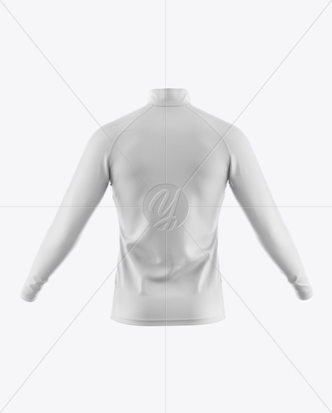 Men&#039;s Cycling Jersey With Long Sleeve Mockup - Back View