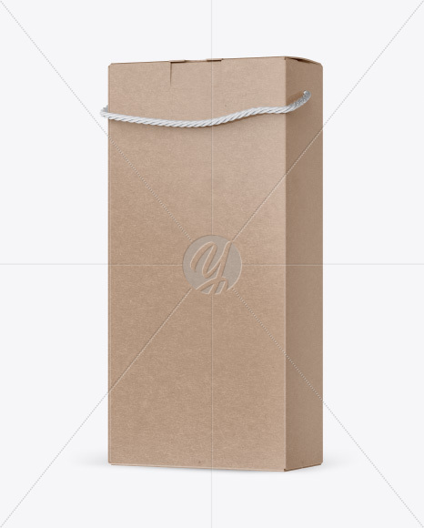 Kraft Box Mockup - Back Half Side View