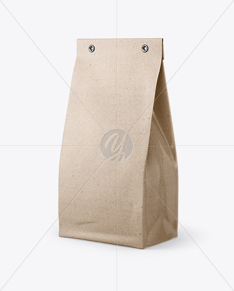 Kraft Bag Mockup - Half Side View