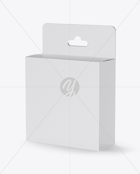 Glossy Paper Box w/ Hang Tab Mockup