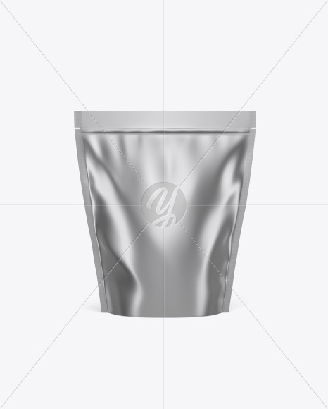 Metallic Stand Up Pouch Mockup - Front View