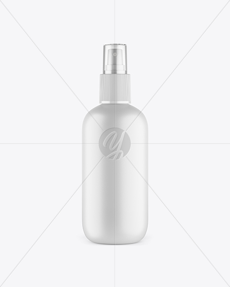 Matte Cosmetic Bottle w/ Transparent Cap Mockup