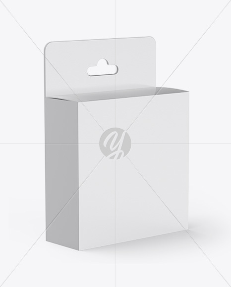 Glossy Paper Box w/ Hang Tab Mockup