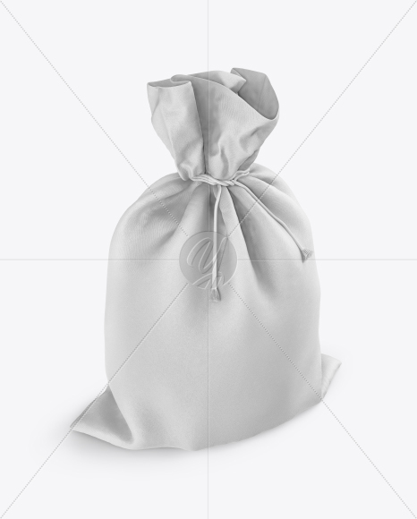 Textured Sack Mockup - Half Side View (High-Angle Shot)