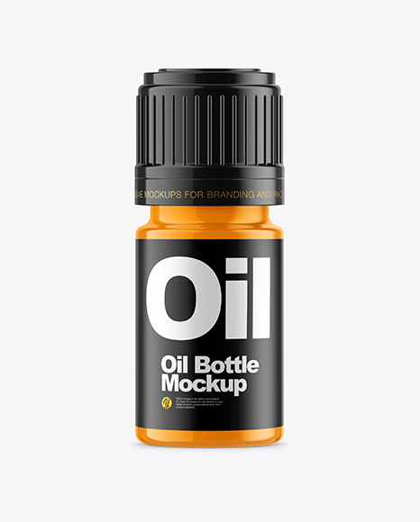 Glossy Small Oil Bottle Mockup - Small+plastic+glossy+bottle+mockup+-+Smarty+Mockups