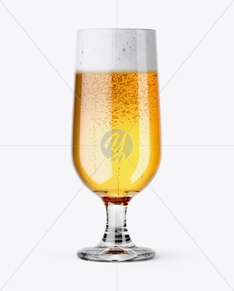 Embassy Glass with Lager Beer Mockup