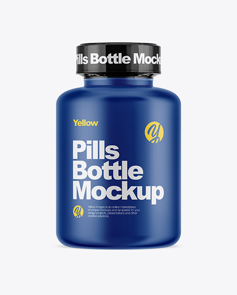 Matte Pills Bottle With Shrink Sleeve Mockup - Free Download Images