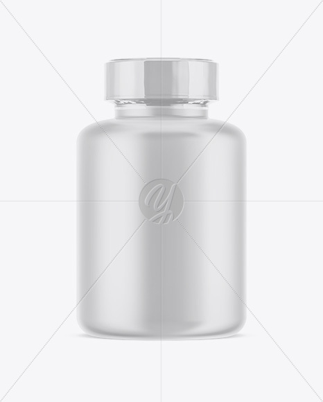 Matte Pills Bottle With Shrink Sleeve Mockup