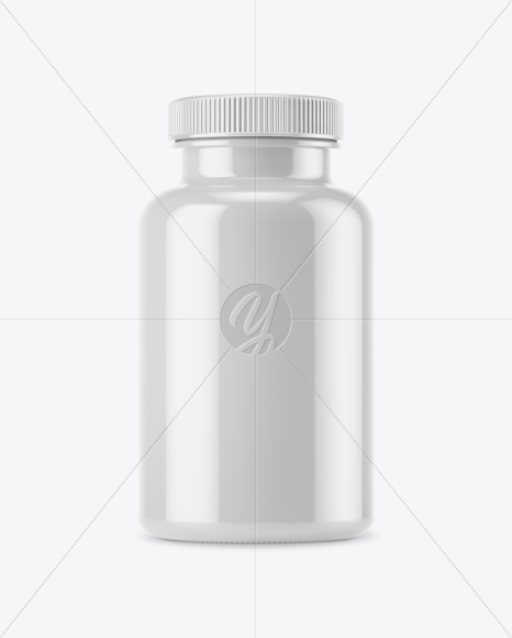 Glossy Plastic Pills Bottle Mockup