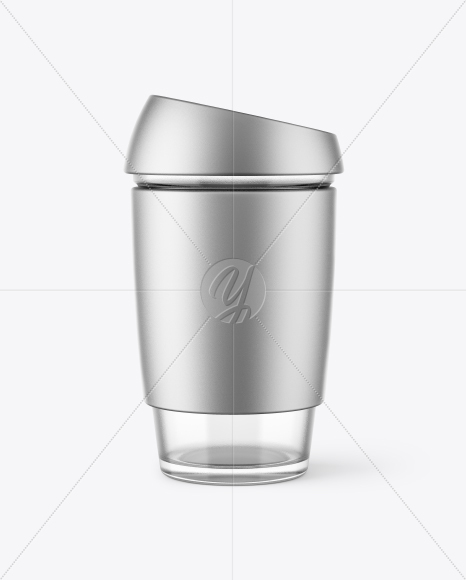 Clear Cup with Metallized Holder Mockup