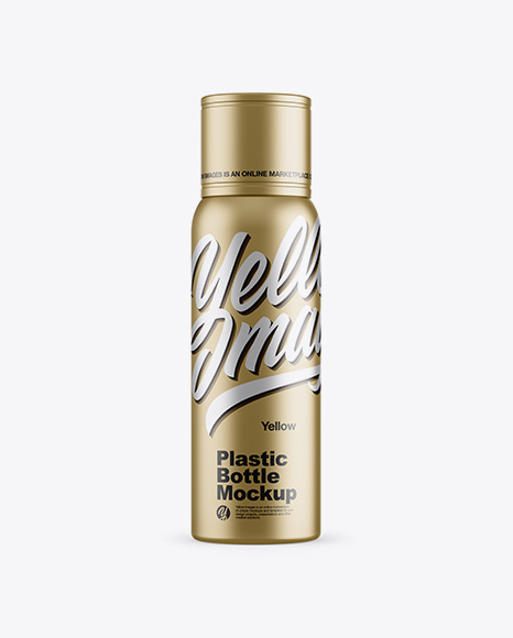 Metallic Plastic Bottle Mockup - Front View