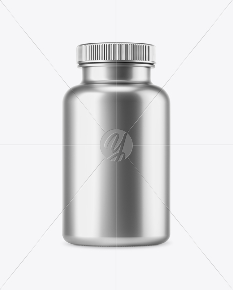 Metallized Plastic Pills Bottle Mockup