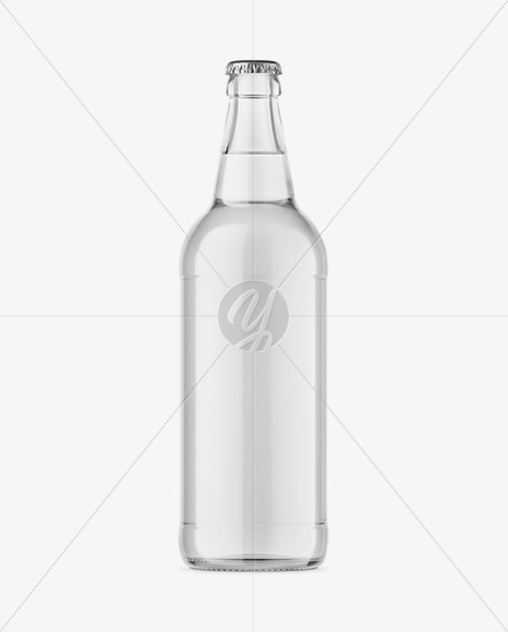 Clear Glass Bottle With Water Mockup