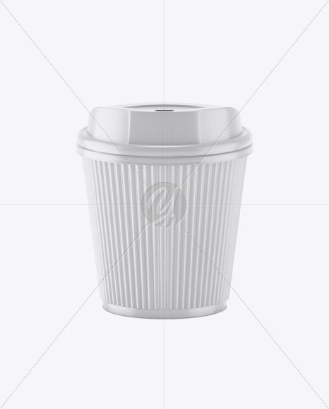 Matte Coffee Cup Mockup - Front View (High-Angle Shot)