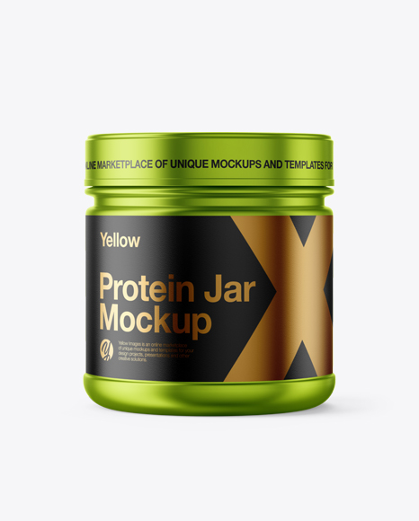 Metallic Protein Jar Mockup