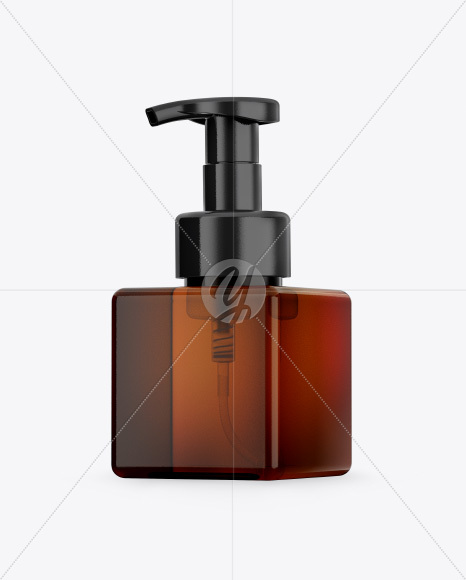 Amber Cosmetic Bottle Mockup - Half Side View