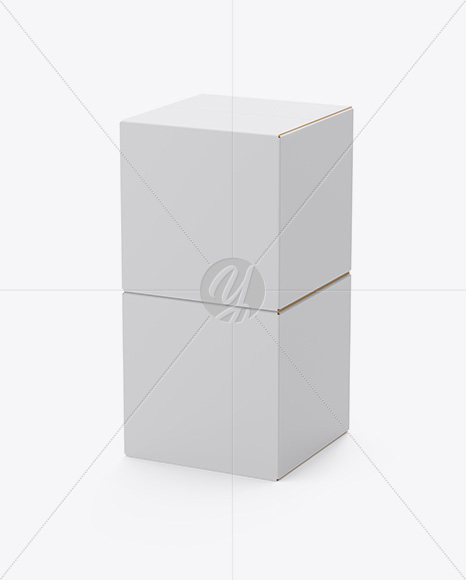 Two Paper Boxes Mockup - Half Side View