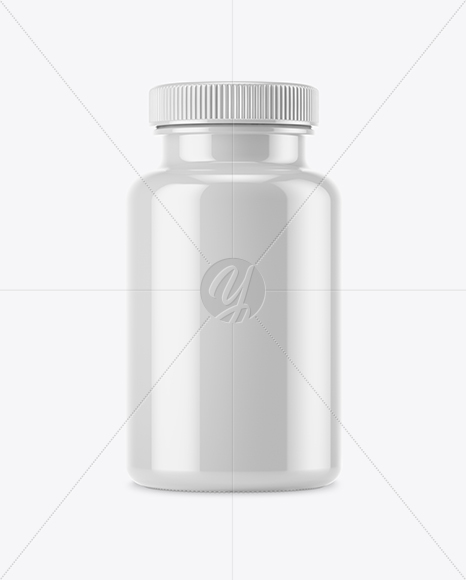 Glossy Plastic Pills Bottle Mockup