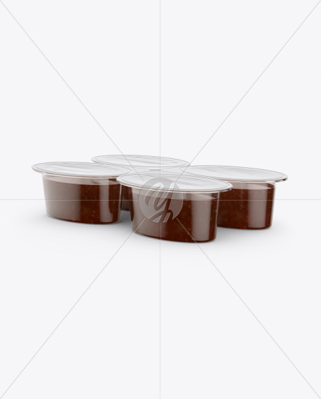 Food Pots Mockup - Half Side View