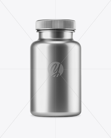 Metallized Plastic Pills Bottle Mockup
