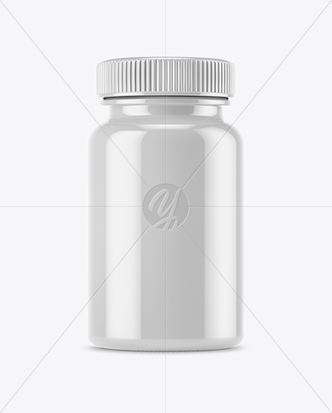 Glossy Plastic Pills Bottle Mockup