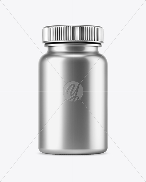 Metallized Plastic Pills Bottle Mockup