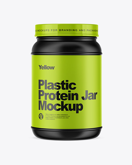 Plastic Protein Jar Mockup