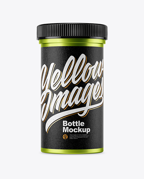 Metallized Plastic Pills Bottle Mockup - Supplement bottle mockup