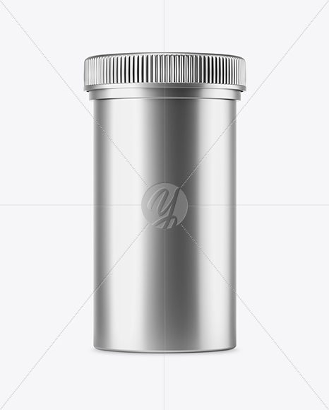 Metallized Plastic Pills Bottle Mockup