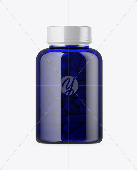 Blue Pills Bottle Mockup