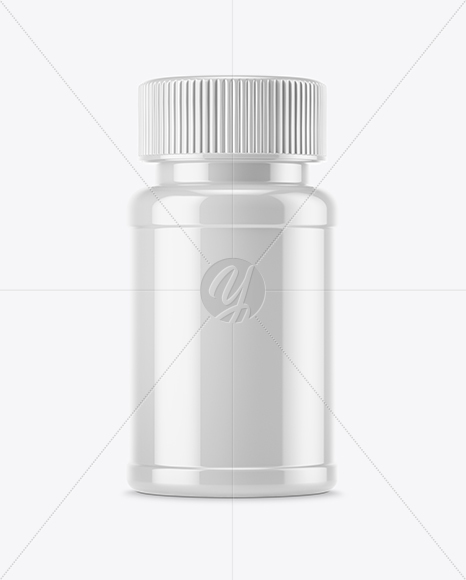 Glossy Plastic Pills Bottle Mockup