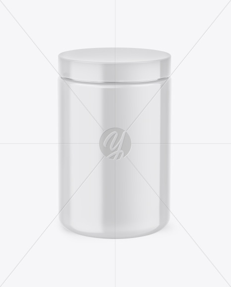 Glossy Jar Mockup - Front View