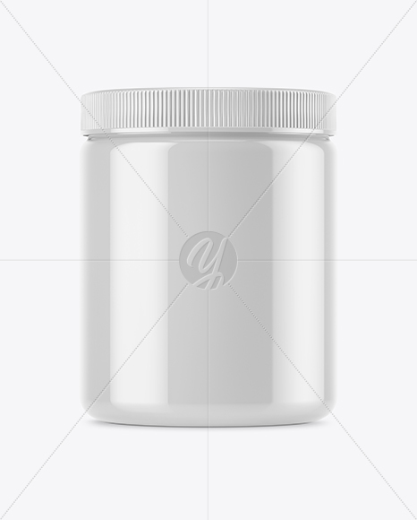 Glossy Plastic Jar Mockup