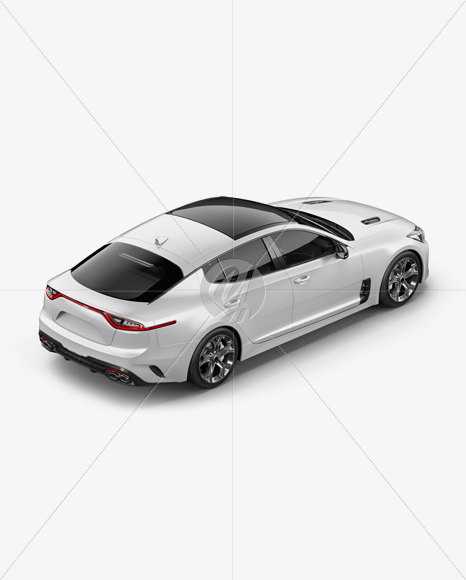 Sport Car Mockup - Back Half Side View (High-Angle Shot)