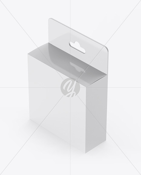 Glossy Paper Box w/ Hang Tab Mockup