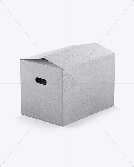 Kraft Box Mockup - Half Side View