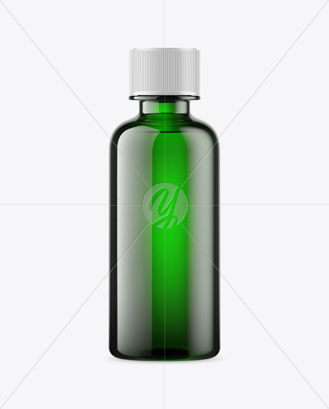 Green Glass Bottle Mockup