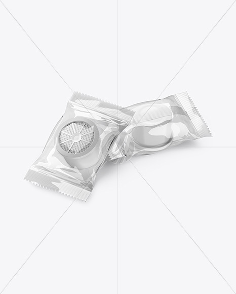 Transparent Flow Packs w/ Capsules Mockup